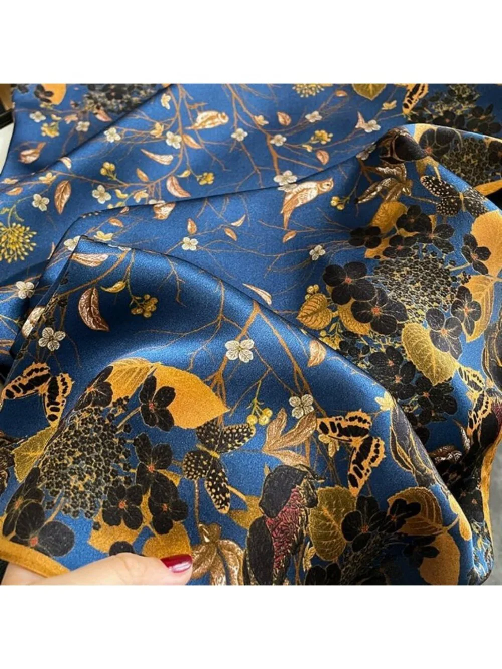 100% Pure Mulberry Silk Square Scarf - Luxurious 26